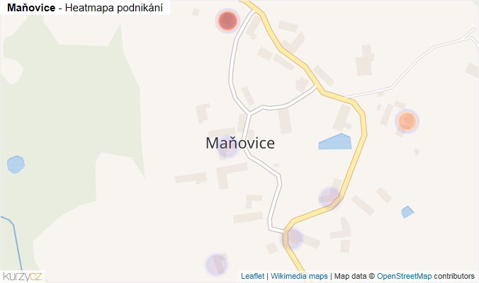 Mapa Maňovice - Firmy v části obce.