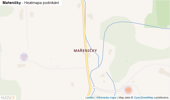 Mapa Mařeničky - Firmy v části obce.