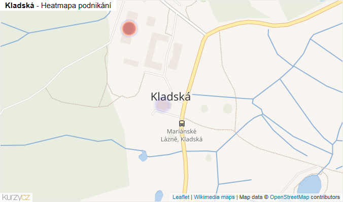 Mapa Kladská - Firmy v části obce.