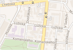 Lužická v obci Mariánské Lázně - mapa ulice