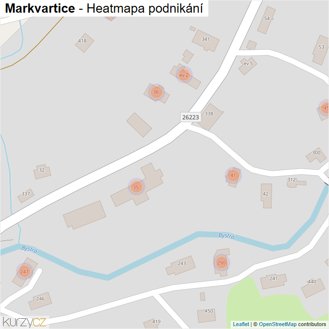 Mapa Markvartice - Firmy v obci.