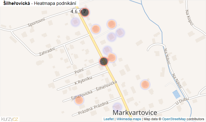 Mapa Šilheřovická - Firmy v ulici.