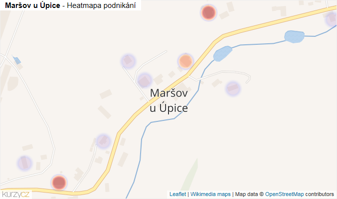Mapa Maršov u Úpice - Firmy v části obce.