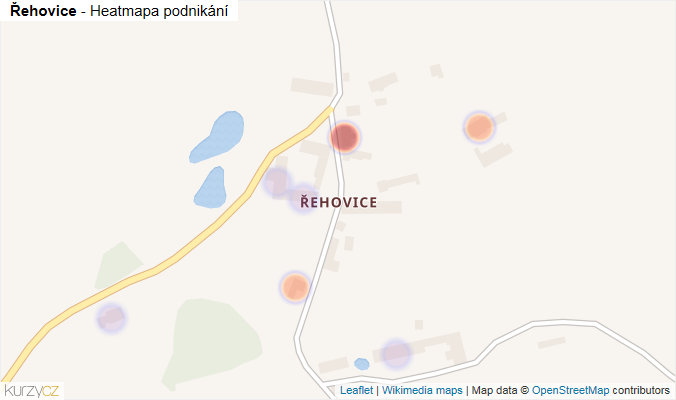 Mapa Řehovice - Firmy v části obce.