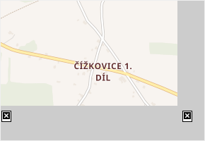 Čížkovice 1.díl v obci Maršovice - mapa části obce