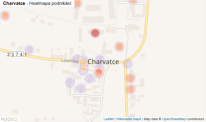 Mapa Charvatce - Firmy v části obce.