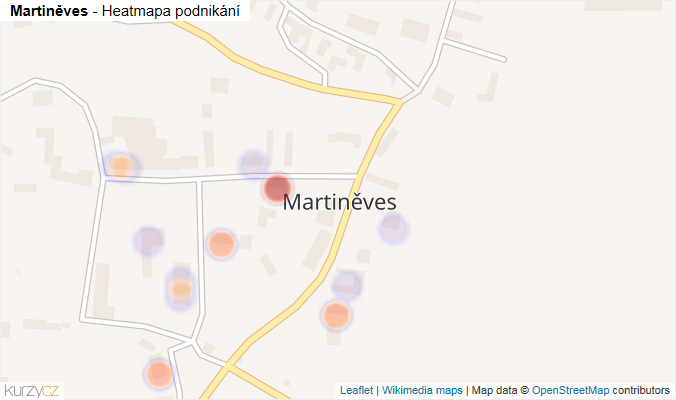 Mapa Martiněves - Firmy v části obce.