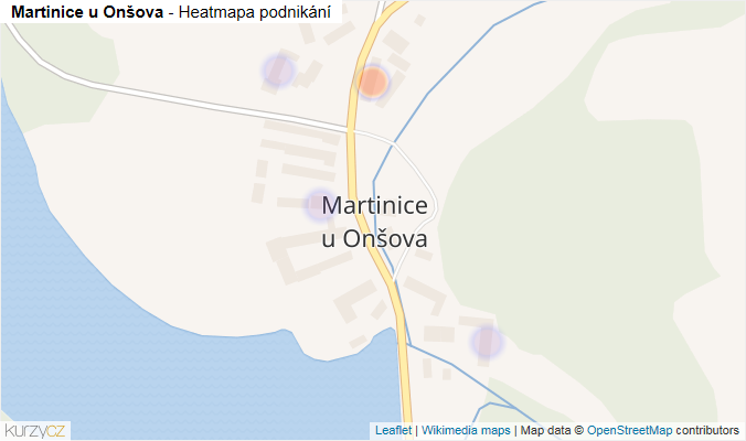 Mapa Martinice u Onšova - Firmy v části obce.