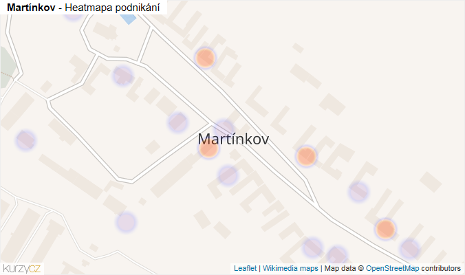 Mapa Martínkov - Firmy v části obce.