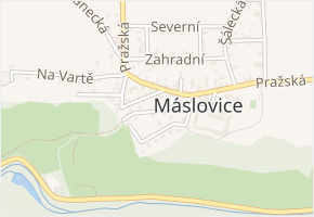Vltavská v obci Máslovice - mapa ulice
