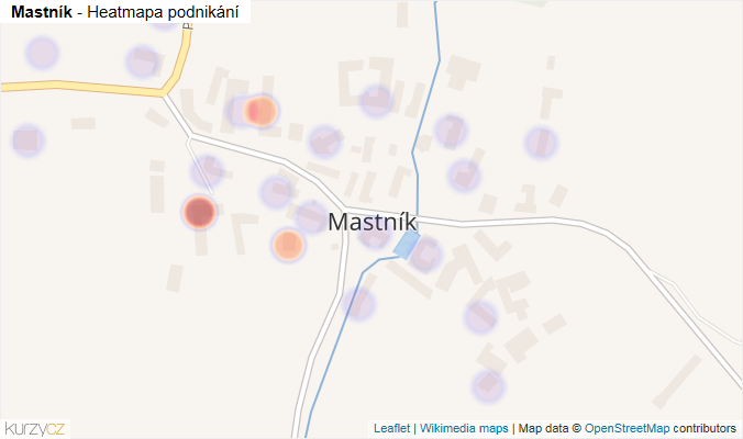 Mapa Mastník - Firmy v části obce.