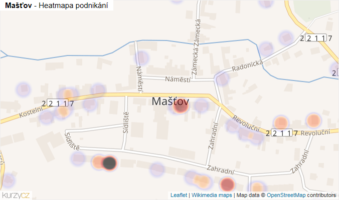 Mapa Mašťov - Firmy v části obce.