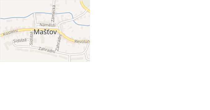 Novostavby v obci Mašťov - mapa ulice
