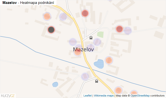 Mapa Mazelov - Firmy v části obce.