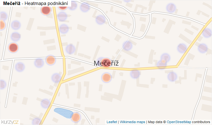 Mapa Mečeříž - Firmy v části obce.