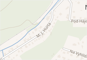 M. J. Hurta v obci Měchenice - mapa ulice