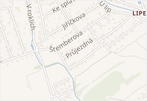 Sjízdná v obci Měchenice - mapa ulice