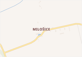 Milošice v obci Měcholupy - mapa části obce