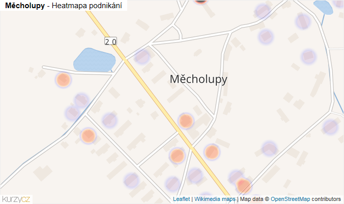 Mapa Měcholupy - Firmy v části obce.
