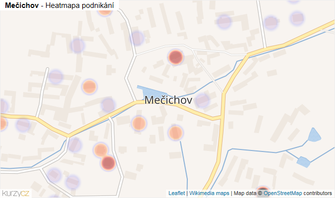 Mapa Mečichov - Firmy v části obce.