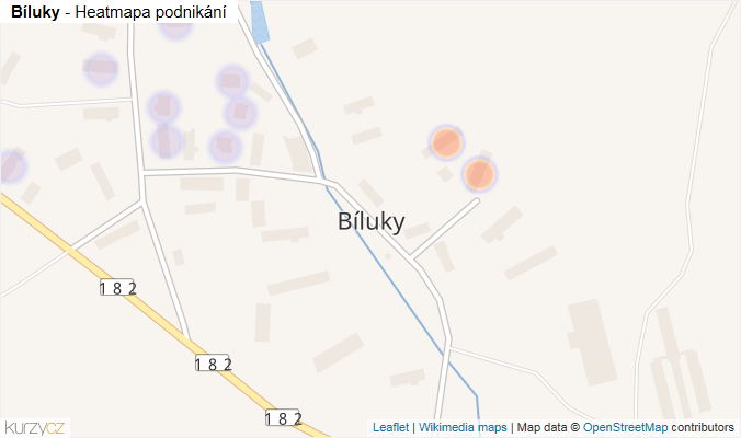 Mapa Bíluky - Firmy v části obce.