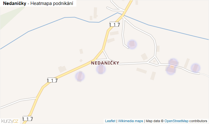 Mapa Nedaničky - Firmy v části obce.