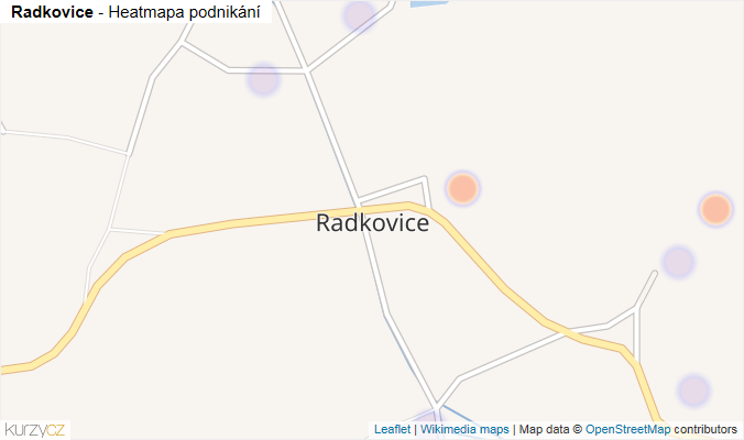 Mapa Radkovice - Firmy v části obce.