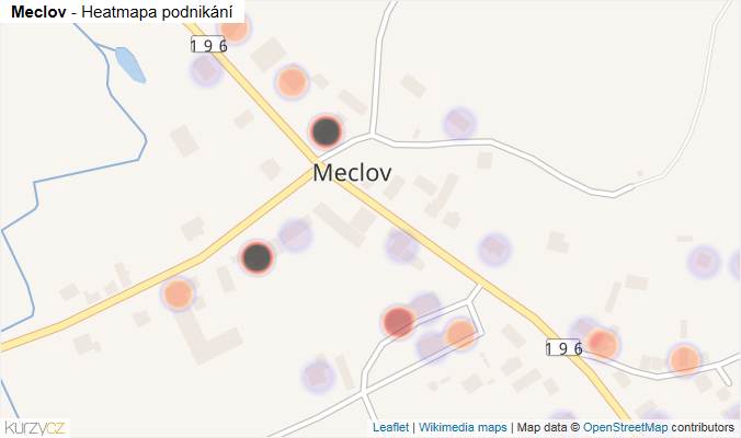 Mapa Meclov - Firmy v části obce.