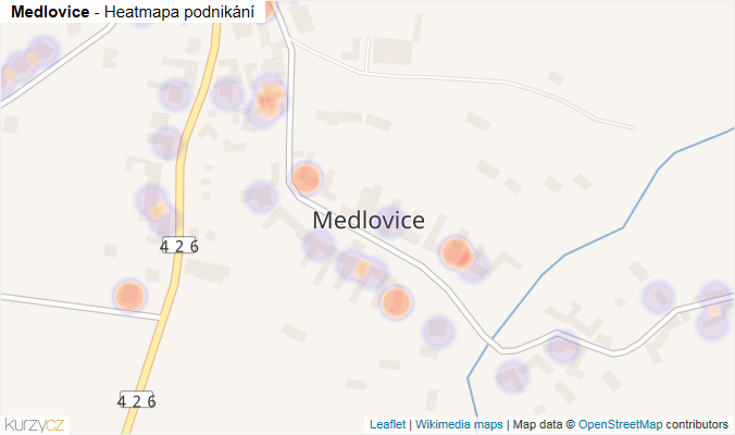 Mapa Medlovice - Firmy v části obce.