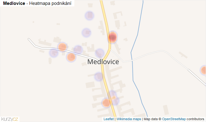 Mapa Medlovice - Firmy v části obce.