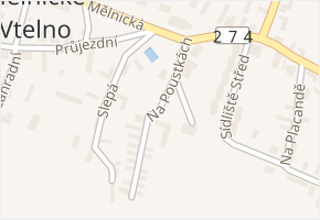 Na Poustkách v obci Mělnické Vtelno - mapa ulice