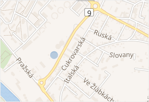 Bulharská v obci Mělník - mapa ulice