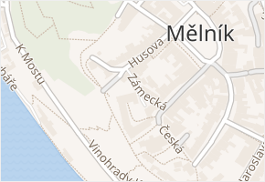 Husova v obci Mělník - mapa ulice