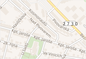 Kosmonautů v obci Mělník - mapa ulice