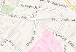 Krombholcova v obci Mělník - mapa ulice