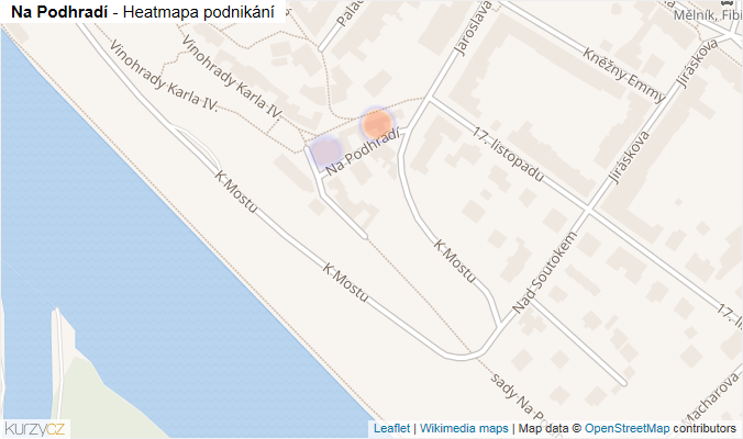 Mapa Na Podhradí - Firmy v ulici.