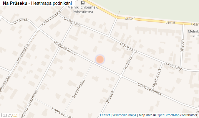 Mapa Na Průseku - Firmy v ulici.