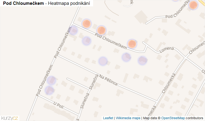 Mapa Pod Chloumečkem - Firmy v ulici.
