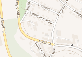 Ppor. Horáčka v obci Mělník - mapa ulice