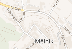 Tyršova v obci Mělník - mapa ulice