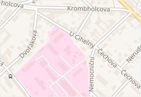 U Cihelny v obci Mělník - mapa ulice