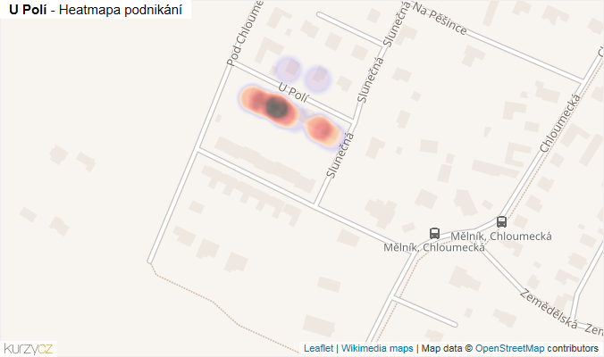 Mapa U Polí - Firmy v ulici.
