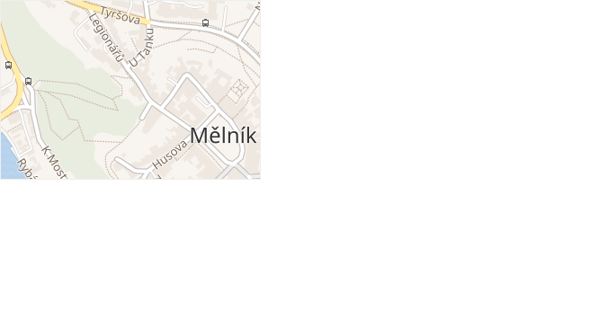 U Tanku v obci Mělník - mapa ulice