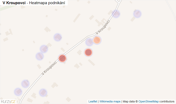 Mapa V Kroupovci - Firmy v ulici.