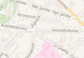Ve Vinicích v obci Mělník - mapa ulice