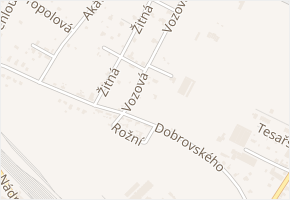 Vozová v obci Mělník - mapa ulice
