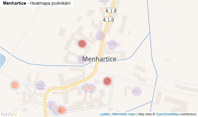 Mapa Menhartice - Firmy v části obce.