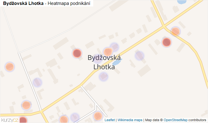 Mapa Bydžovská Lhotka - Firmy v části obce.