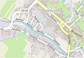Balinka v obci Měřín - mapa ulice