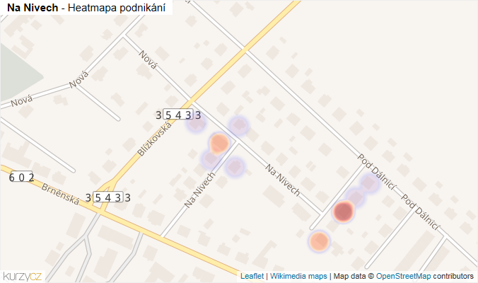 Mapa Na Nivech - Firmy v ulici.